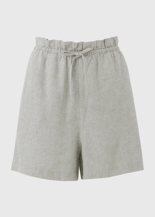 Sage Solid Pull On Linen Shorts - 8 Image 5