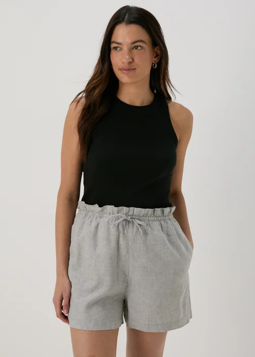 Sage Solid Pull On Linen Shorts - 8 Image 4