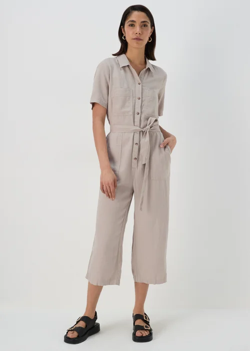 Stone Linen Jumpsuit - 8 Image 1