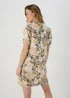 Beige Leaf Print Linen Dress - 8 Image 2