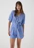 Blue Linen Playsuit - 8 Image 1