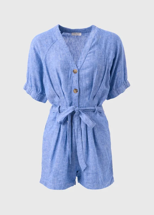 Blue Linen Playsuit - 8 Image 5