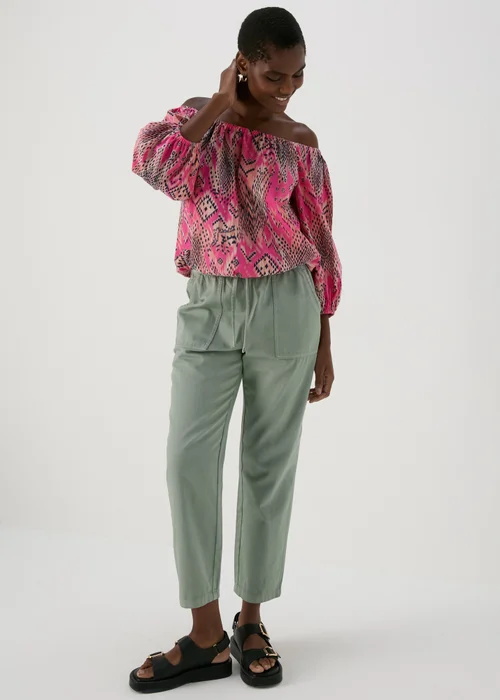 Pink Bardot Aztec Top - 8 Image 4