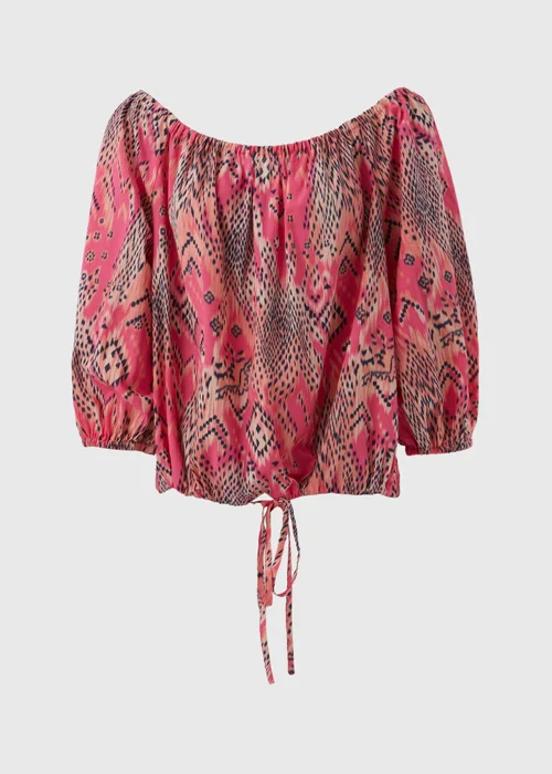 Pink Bardot Aztec Top - 8 Image 5