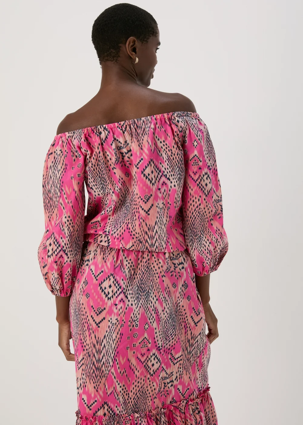 Pink Bardot Aztec Top - 8 Image 2