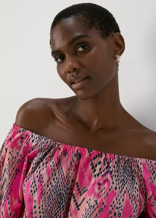 Pink Bardot Aztec Top - 8 Image 3