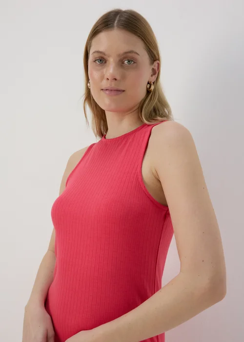Coral Racer Ribbed Midi Dress - 8 Image 3