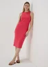 Coral Racer Ribbed Midi Dress - 8 Image 4