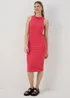 Coral Racer Ribbed Midi Dress - 8 Image 1