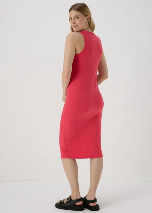 Coral Racer Ribbed Midi Dress - 8 Image 2