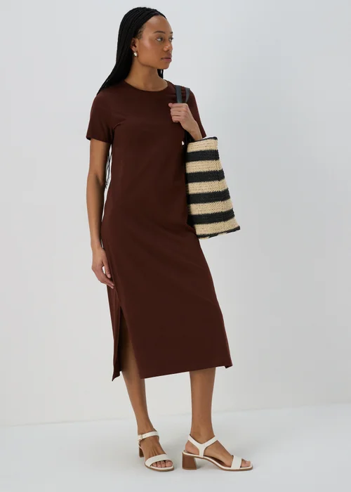 Brown Midi Jersey T-Shirt Dress - 8 Image 4