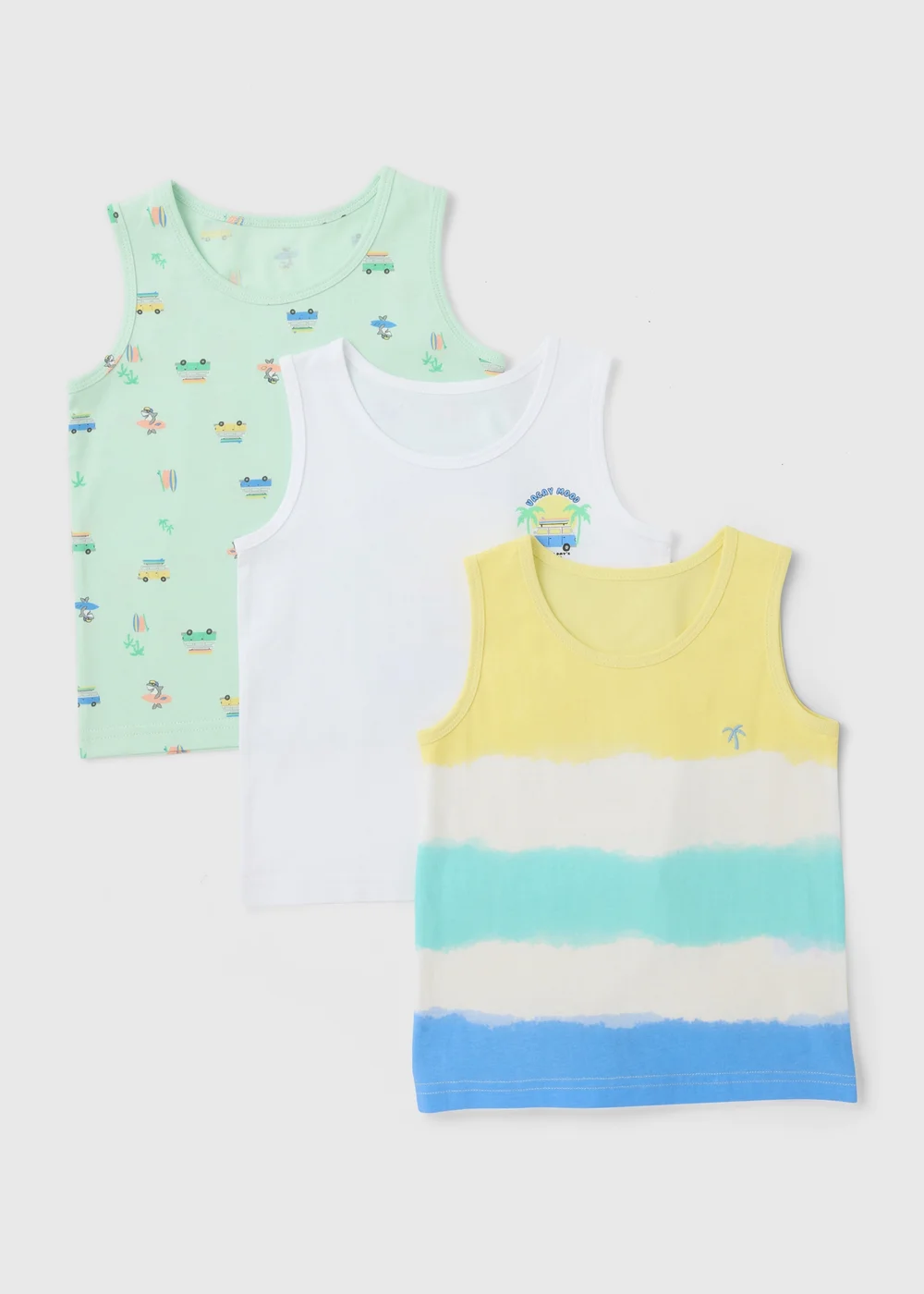Boys 3 Pack Multicolour Tie Dye Vests (1-7yrs) - 1-1.5 Yrs Image 1