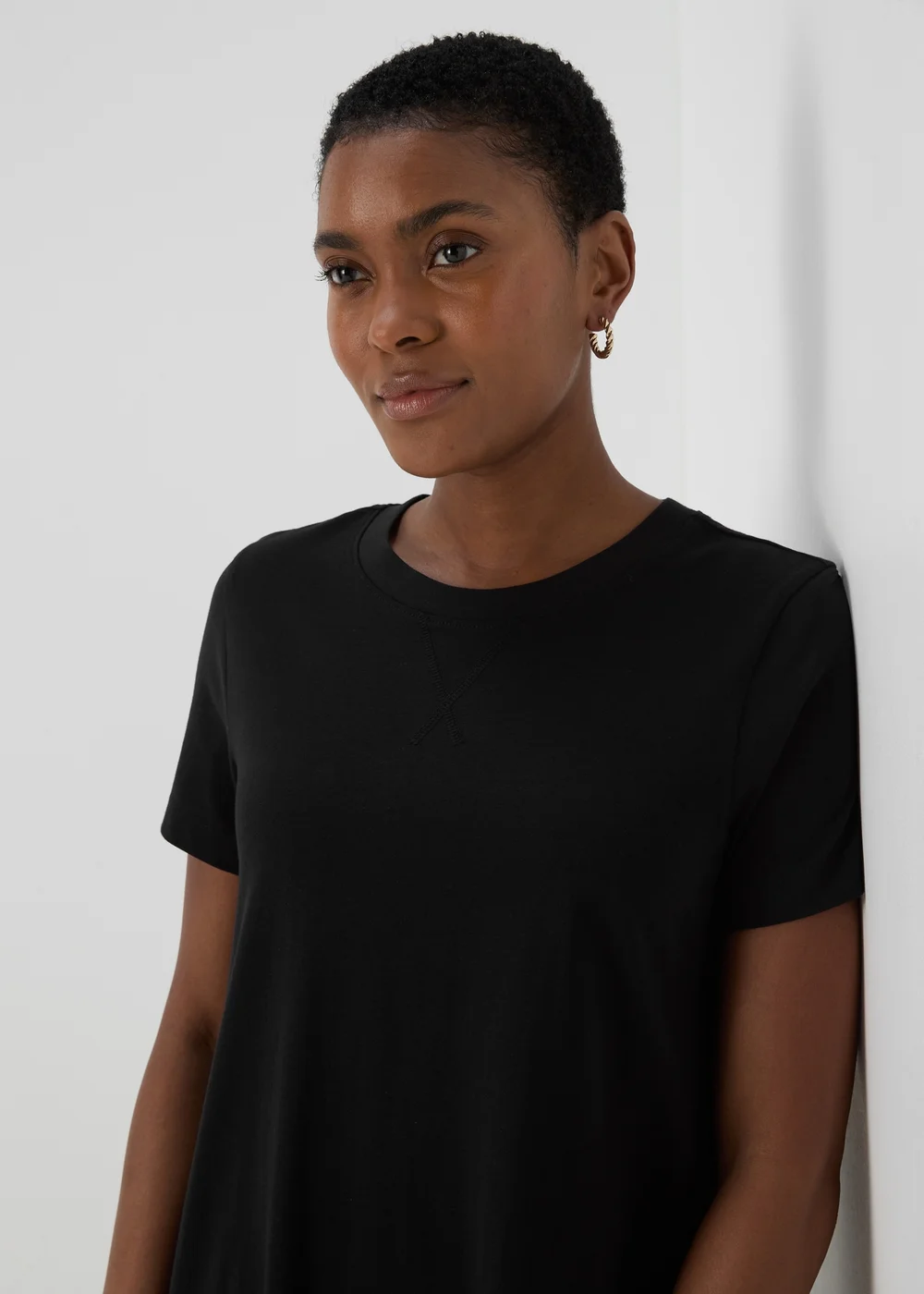 Black Jersey Mini T-Shirt Dress - 8 Image 3