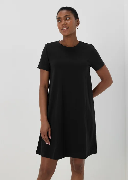 Black Jersey Mini T-Shirt Dress - 8 Image 4
