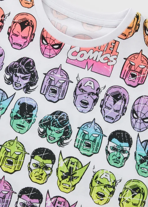Marvel Boys White Rainbow Head T-Shirt (3-12yrs) - 3 Yrs Image 2