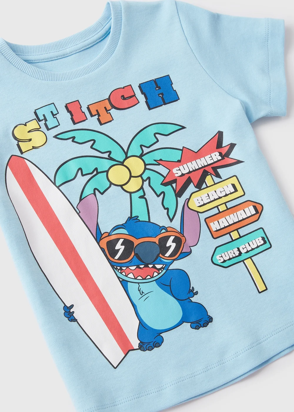 Disney 2 Pack Kids Blue Stitch Top & Shorts Pyjama Set (1-7yrs) - 1 half year to 2 Image 2