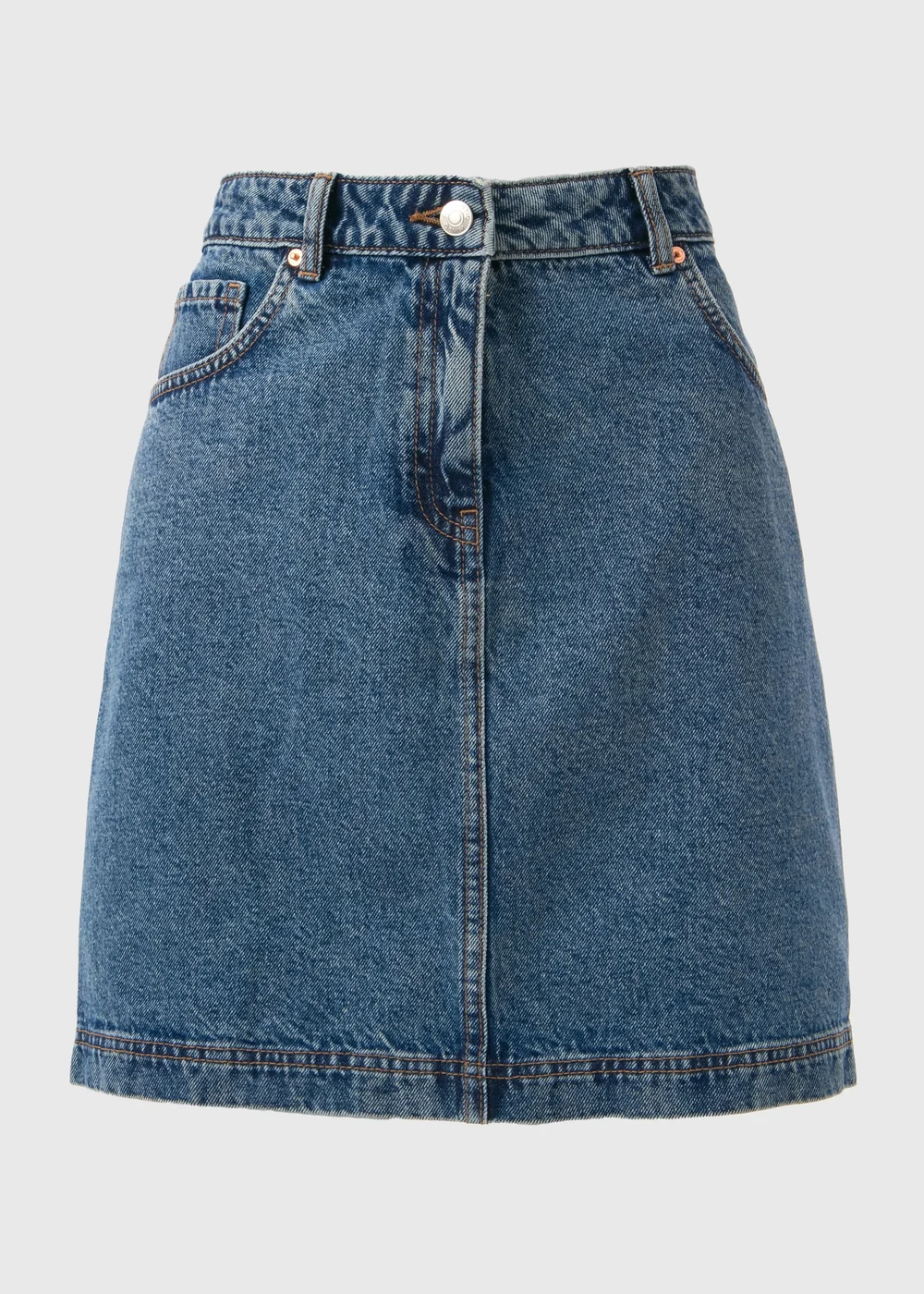 Mid Wash Denim Mini Skirt - Size 8 Image 5