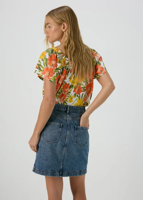 Mid Wash Denim Mini Skirt - Size 8 Image 2