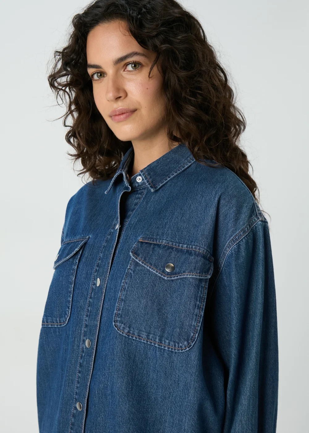 Mid Wash Denim Shirt - 8 Image 3