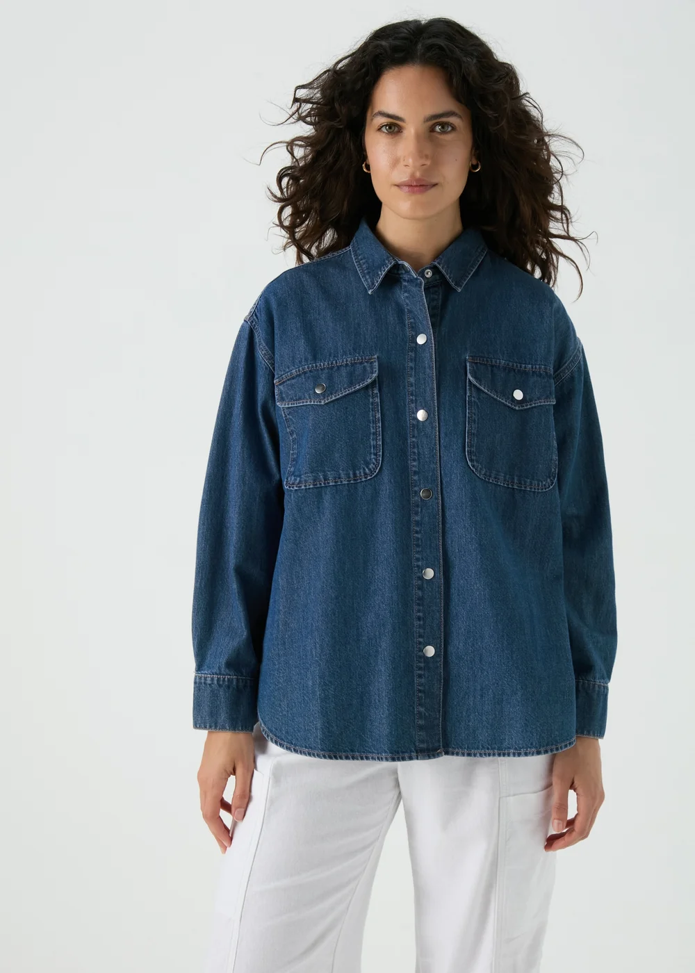 Mid Wash Denim Shirt - 8 Image 1