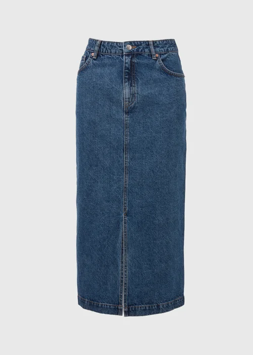 Mid Wash Denim Midi Skirt - 8 Image 5