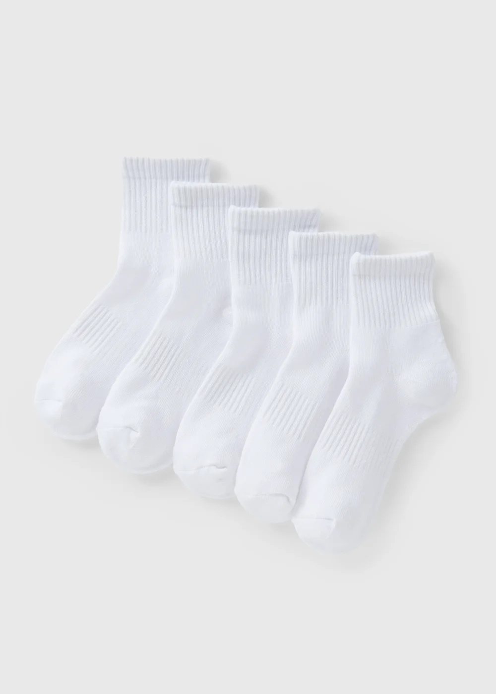 Boys 5 Pack White Sports Socks (Younger 6-Older 6.5) - 4-6.5 Image 1