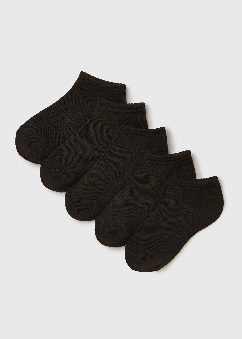 5 Pack Black Trainer Socks (Younger 6-Older 5.5) - 4-5.5 Image 1