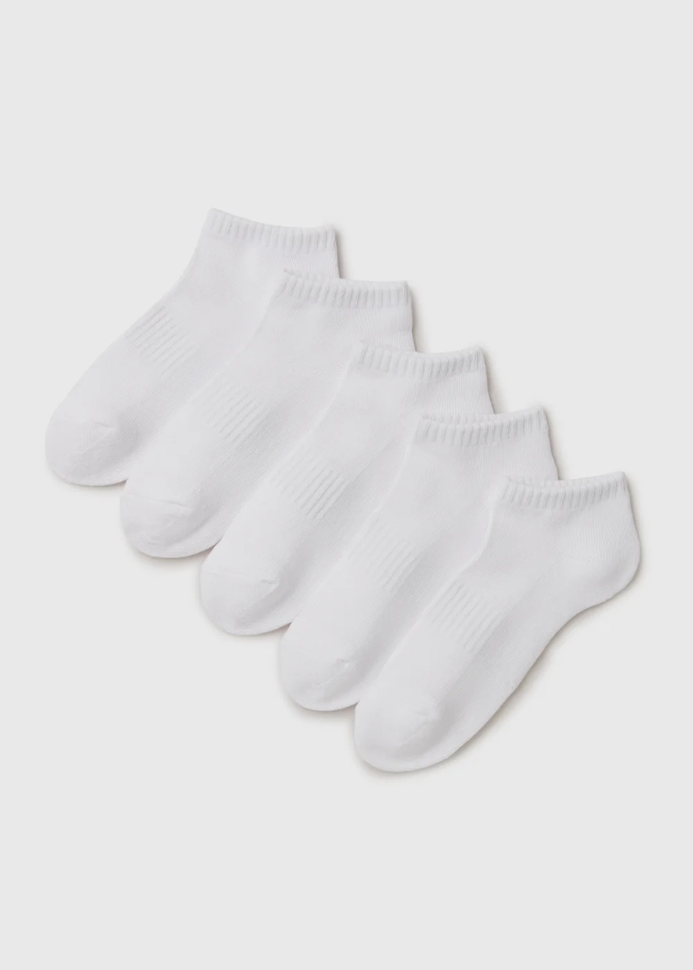 5 Pack White Trainer Socks (Younger 6-Older 5.5) - 4-5.5 Image 1
