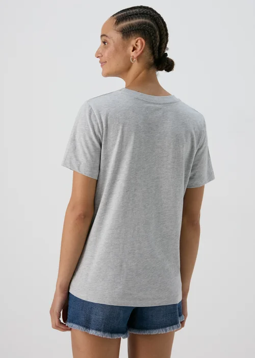 Grey Marl Love Slogan T-Shirt - 8 Image 2
