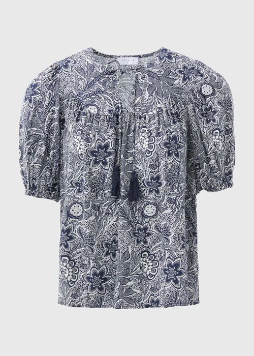 Blue Tassel Boho Co Ord Blouse Top - Size 8 Image 5