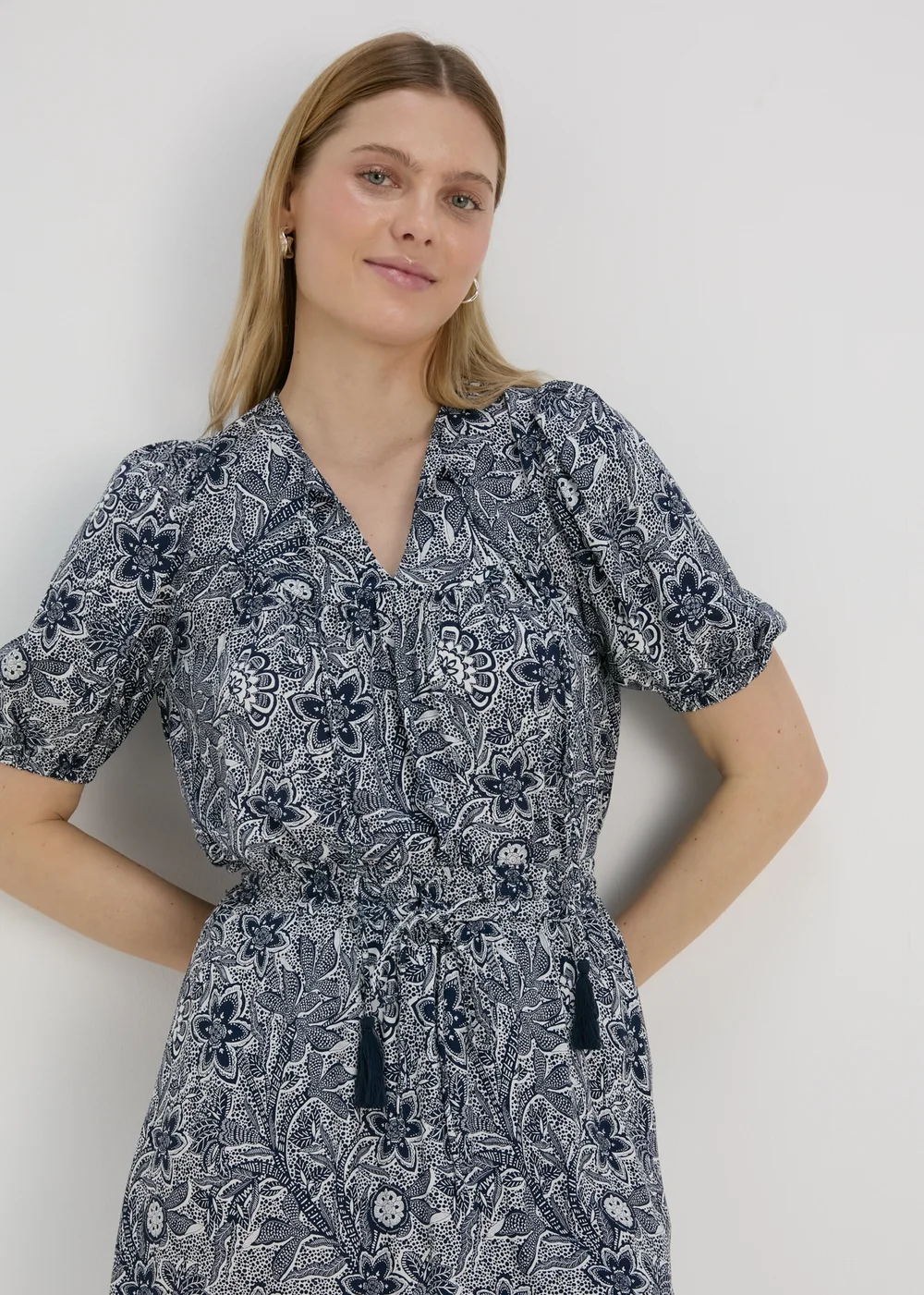 Blue Tassel Boho Co Ord Blouse Top - Size 8 Image 1