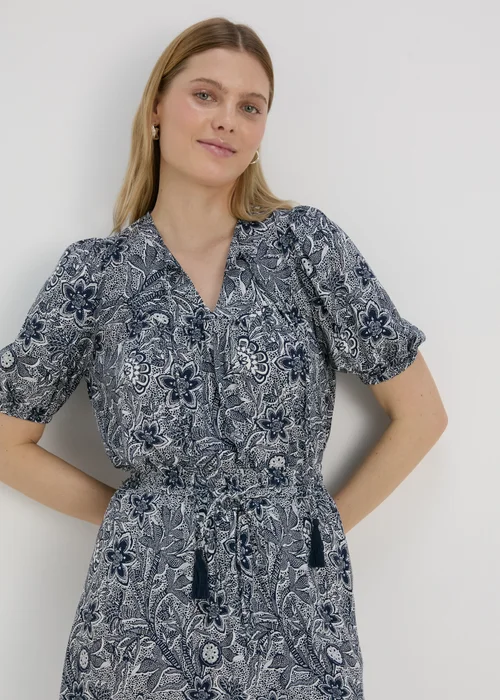 Blue Tassel Boho Co Ord Blouse Top - Size 8 Image 1