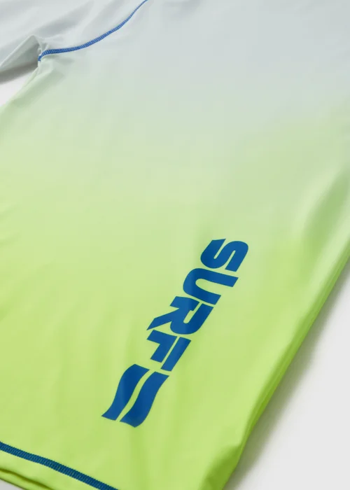 Boys Green Ombre Swim Shirt (6-13yrs) - 6-7 Yrs Image 2