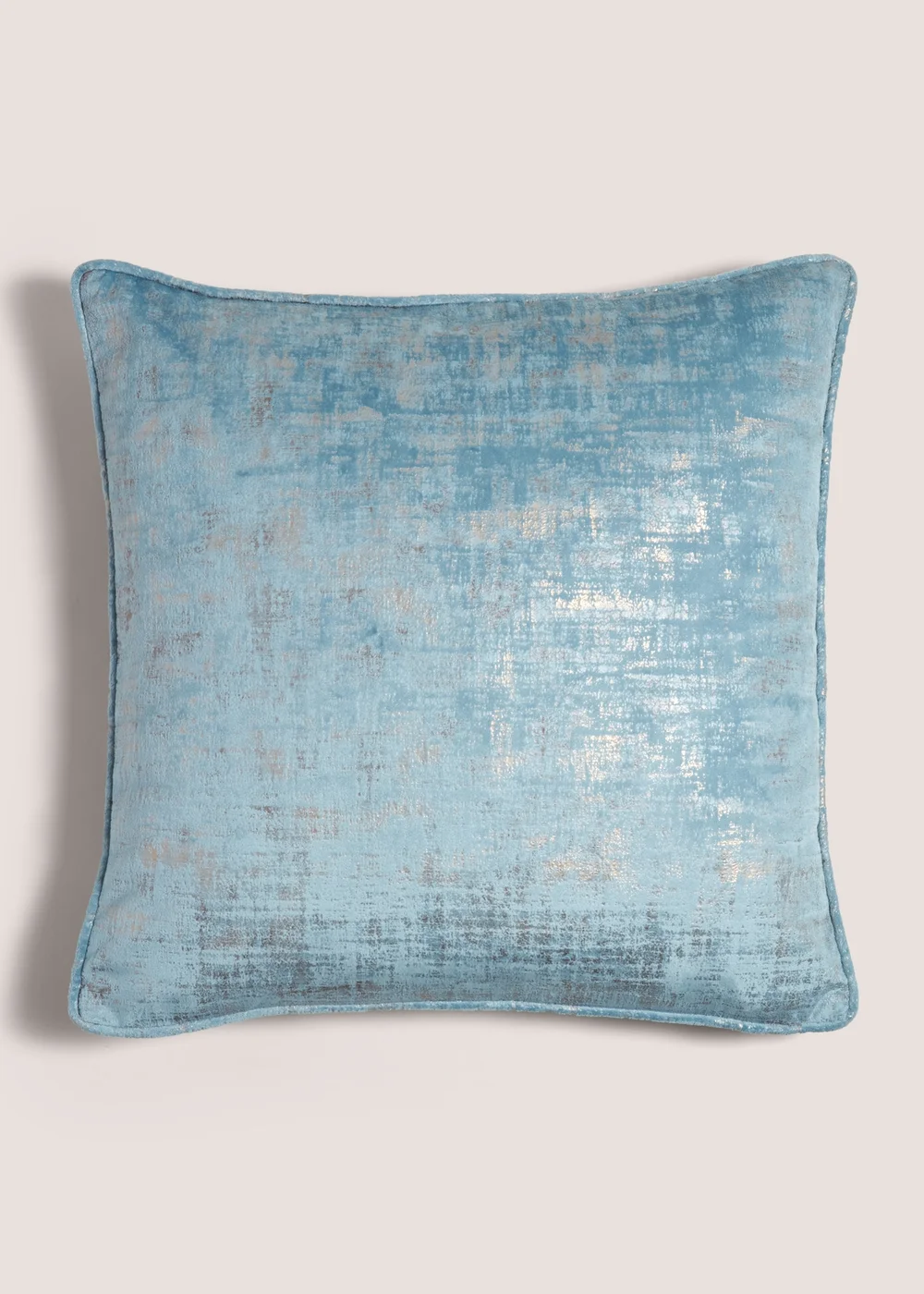 Blue Foil Velvet Cushion Image 1