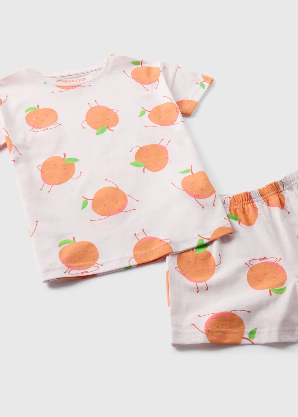 Girls Peach Print Pyjamas Set (4-12yrs) - Age 4 Years Image 2