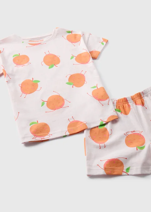 Girls Peach Print Pyjamas Set (4-12yrs) - Age 4 Years Image 2