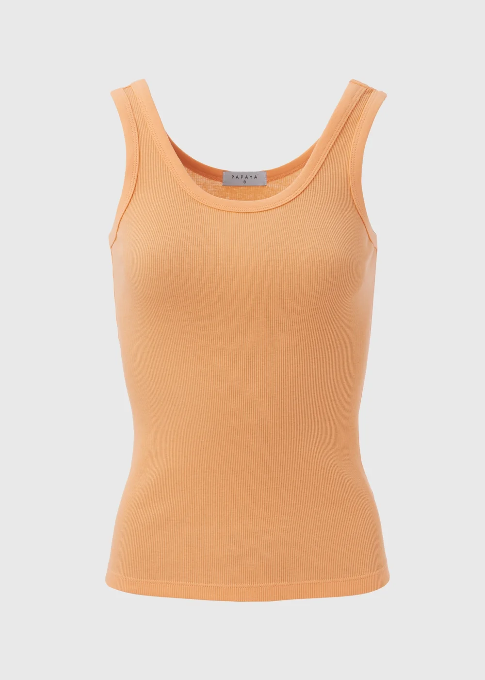 Peach Scoop Neck Ribbed Jersey Vest - Size 8 Image 5