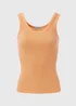 Peach Scoop Neck Ribbed Jersey Vest - Size 8 Image 5