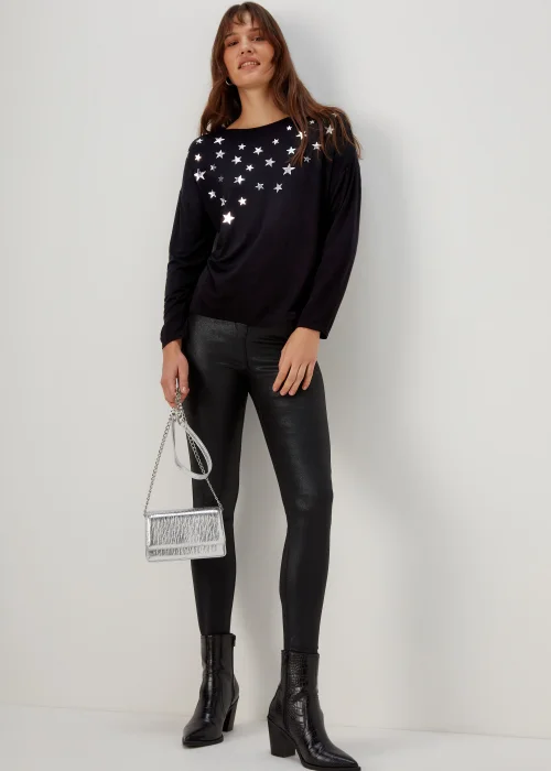 Black Star Foil Print Top - 8 Image 4