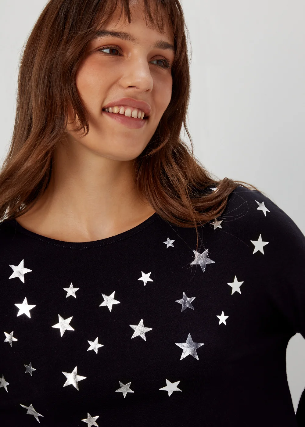 Black Star Foil Print Top - 8 Image 3