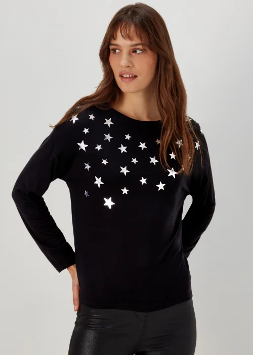 Black Star Foil Print Top - 8 Image 1
