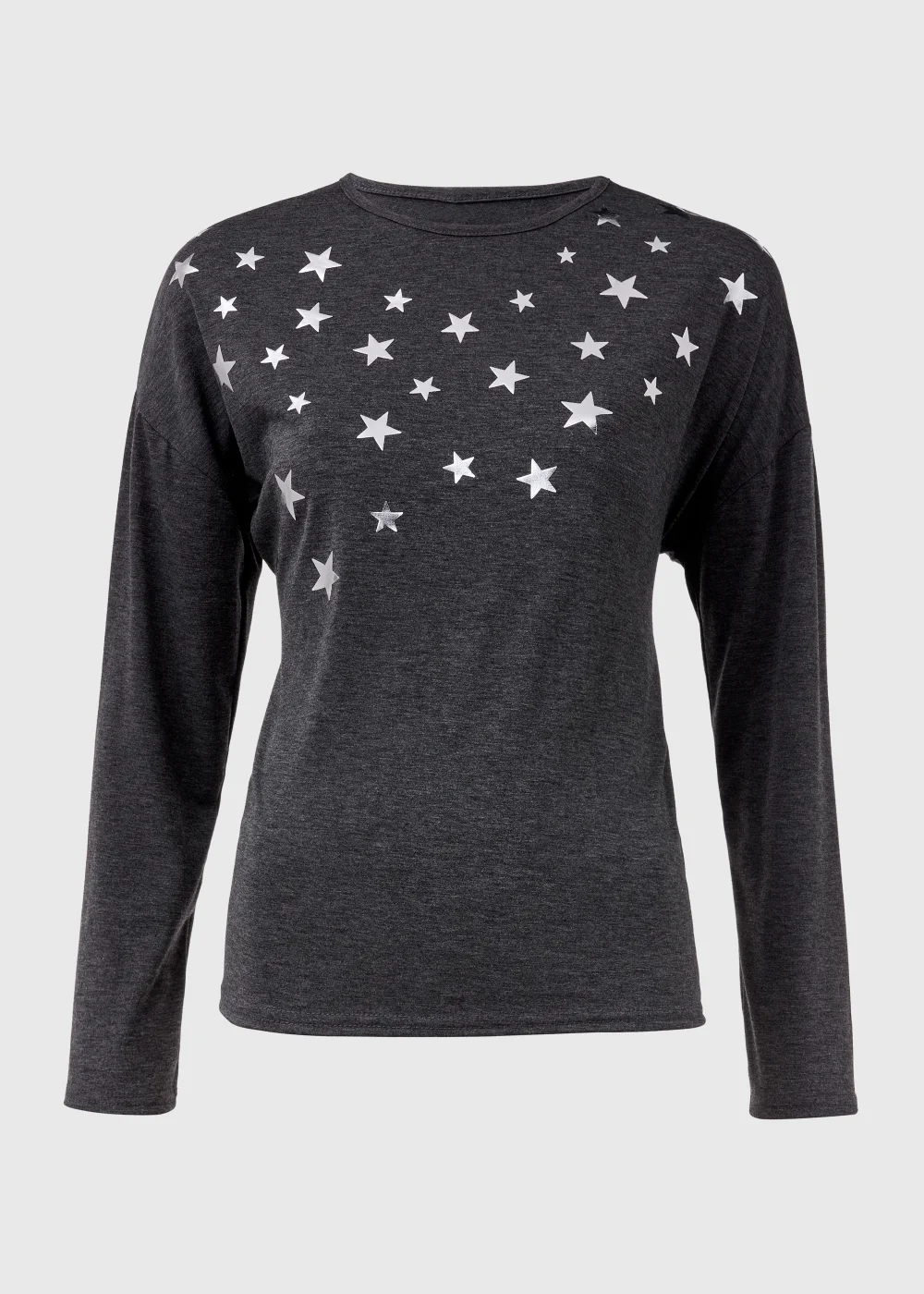 Grey Star Foil Print Top - 8 Image 5