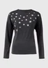 Grey Star Foil Print Top - 8 Image 5