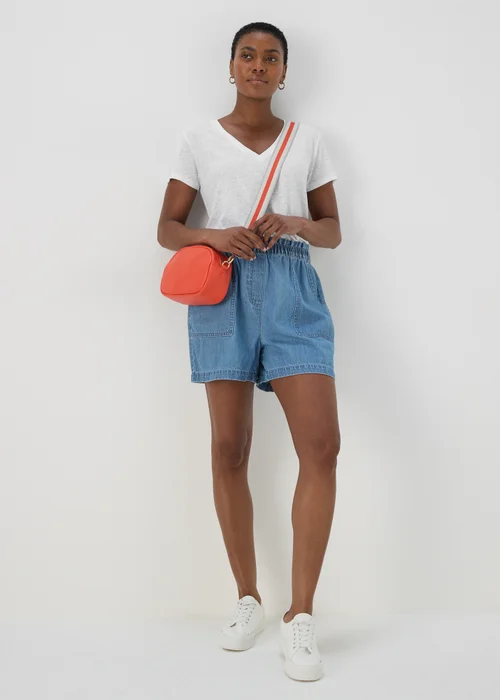 White Plain Print Linen Jersey T-Shirt - 8 Image 4