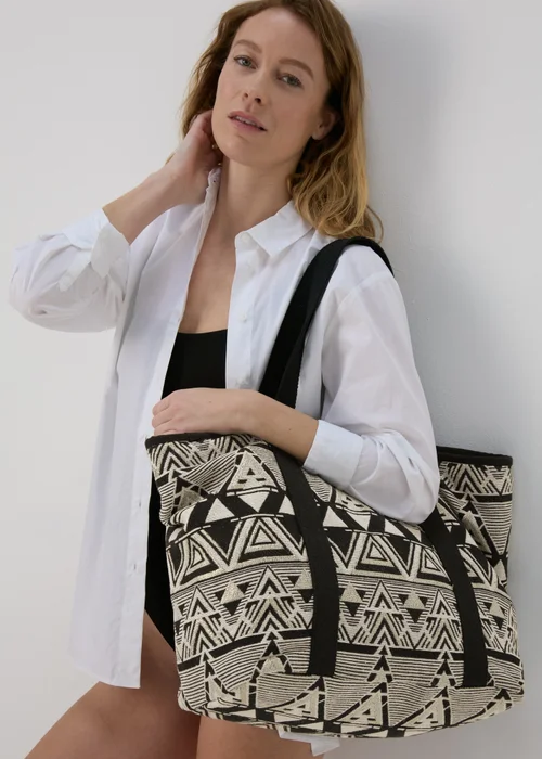 Monochrome Beach Bag - One Size Image 1