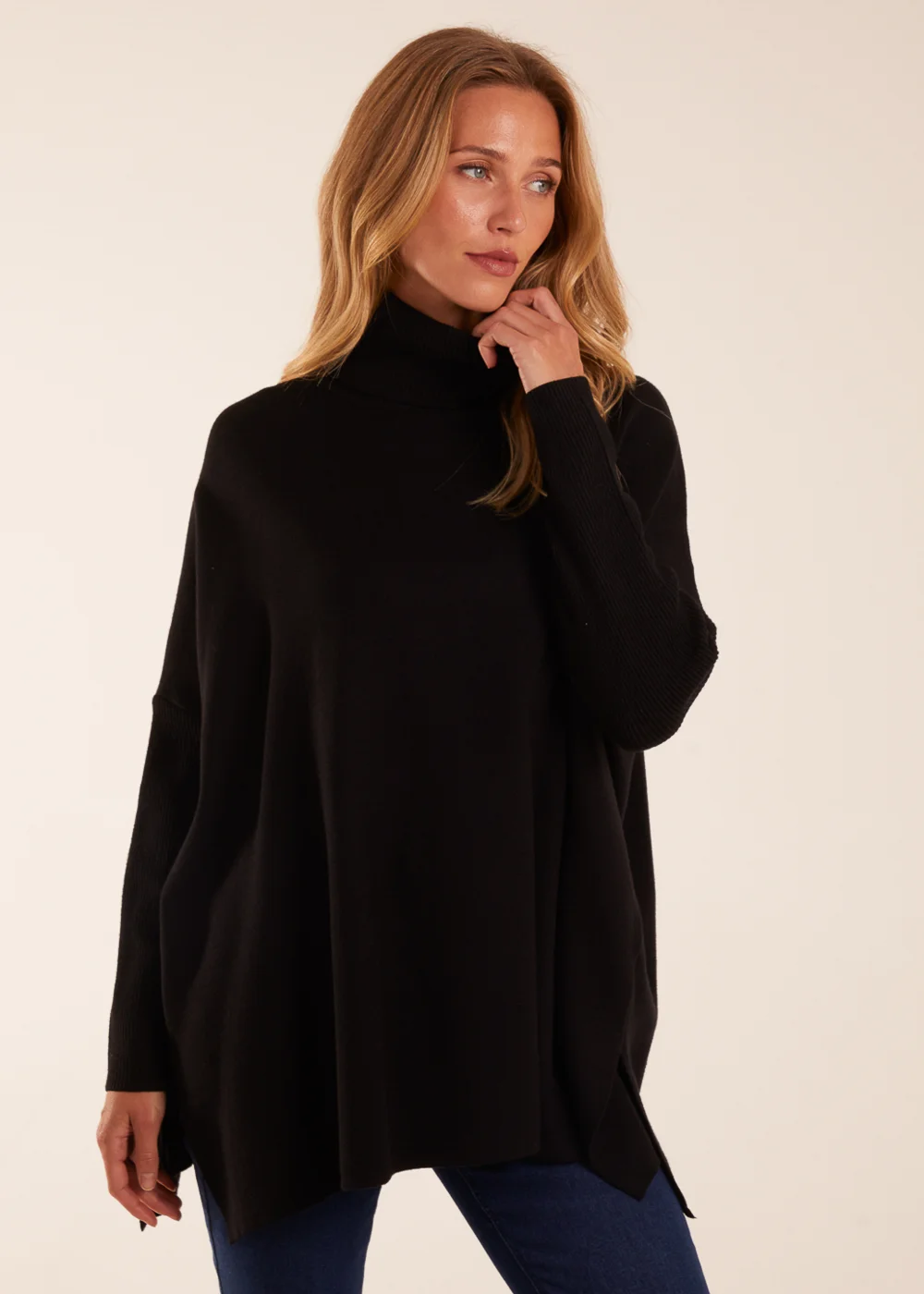 Blue Vanilla Black High Neck Boxy Jumper - S/M Image 1