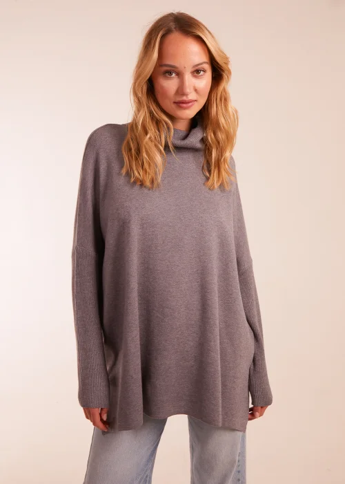 Blue Vanilla Grey High Neck Boxy Jumper - S/M Image 2