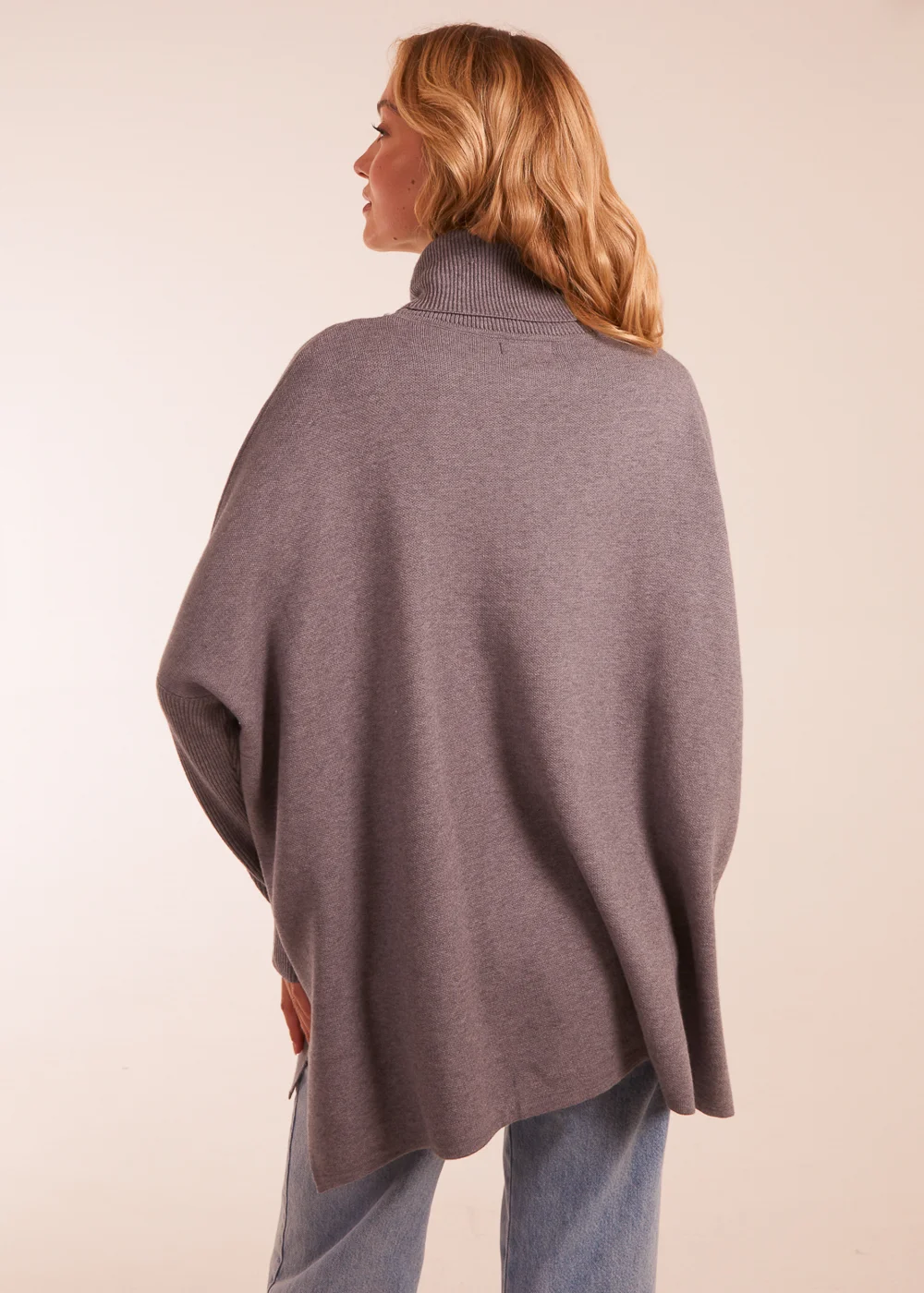 Blue Vanilla Grey High Neck Boxy Jumper - S/M Image 3