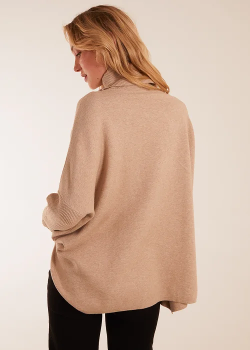 Blue Vanilla Beige High Neck Boxy Jumper - S/M Image 3