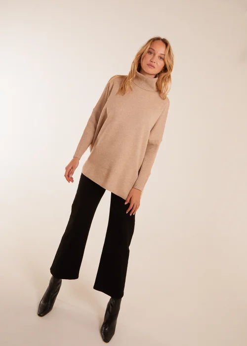 Blue Vanilla Beige High Neck Boxy Jumper - S/M Image 2